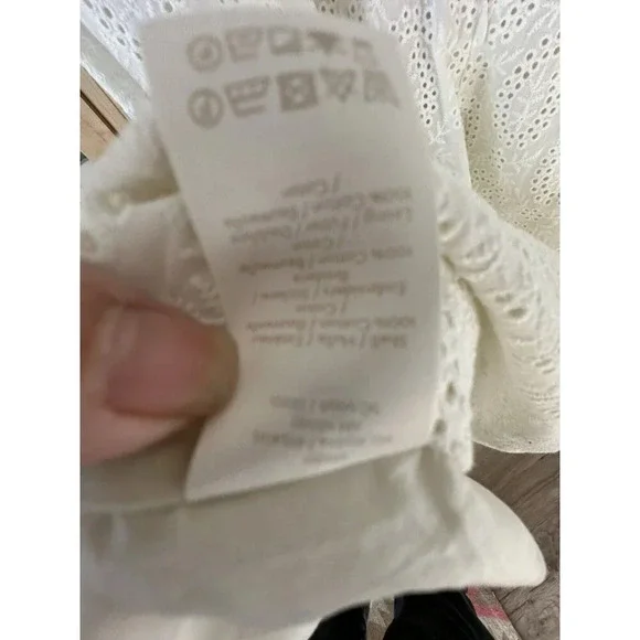 Boden white eyelet ruffle midi dress Size 6 R Spring Summer Dress - Picture 9 of 10